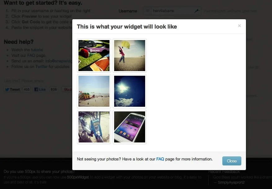 Afficher ses photos instagram sur son blog avec Snapwidget — photo 1