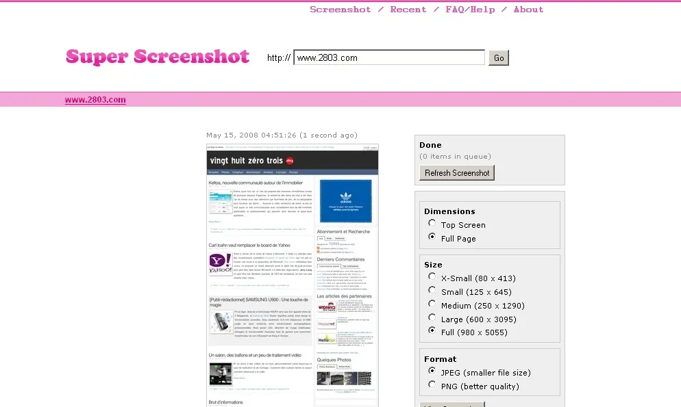 Super ScreenShot pour faire des captures d'écran de site Internet — photo 1