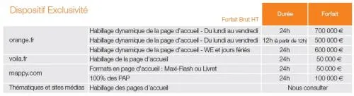 tarif habillage de sites pub