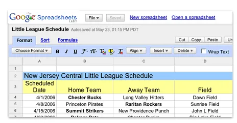 google spreadsheet