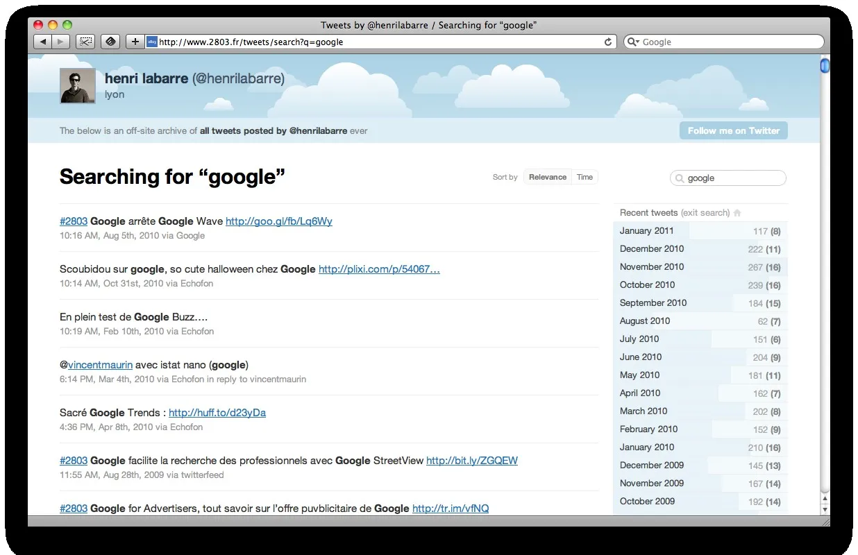 tweet-nest Sauvegarder et archiver son compte Twitter — photo 1