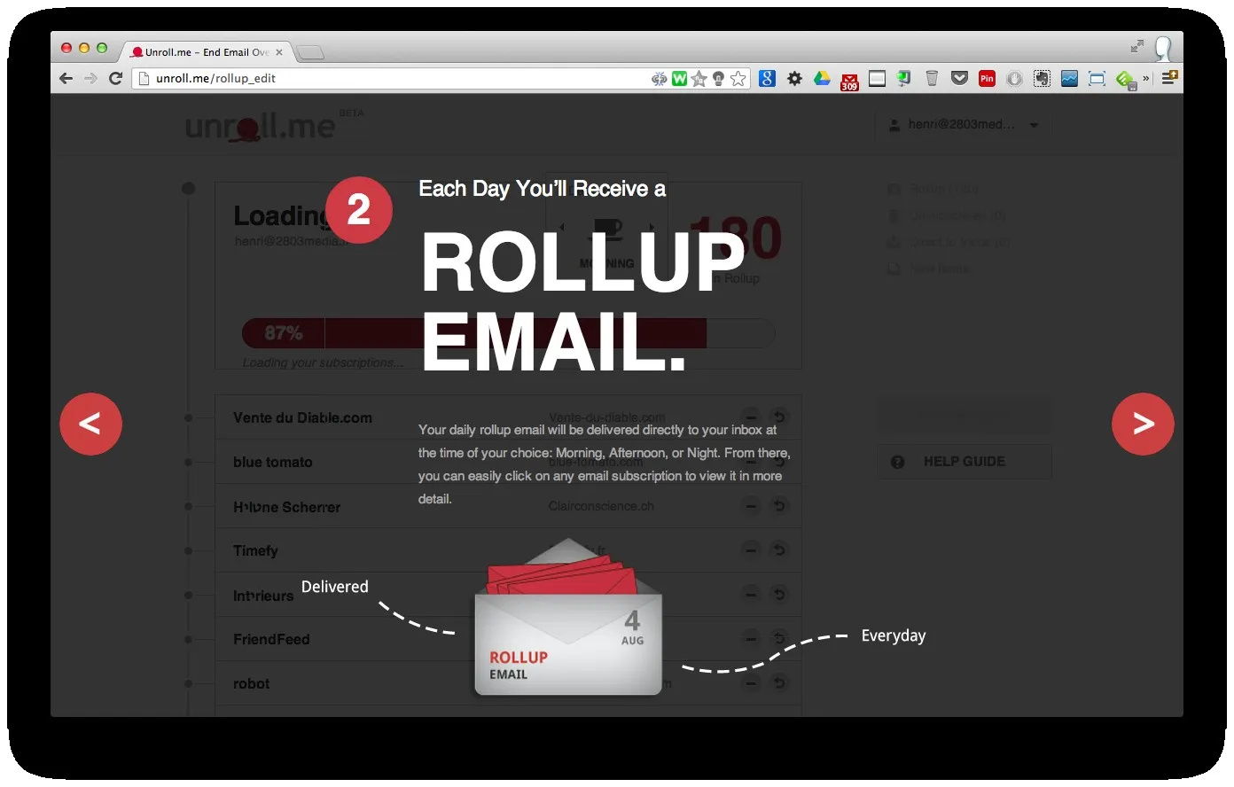 Nettoyer sa boite email en 1 minute avec Unroll.me — photo 2