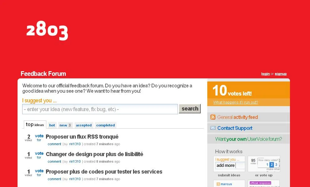 uservoice-feedback Uservoice pour recueillir les remarques de vos utilisateurs — photo 2