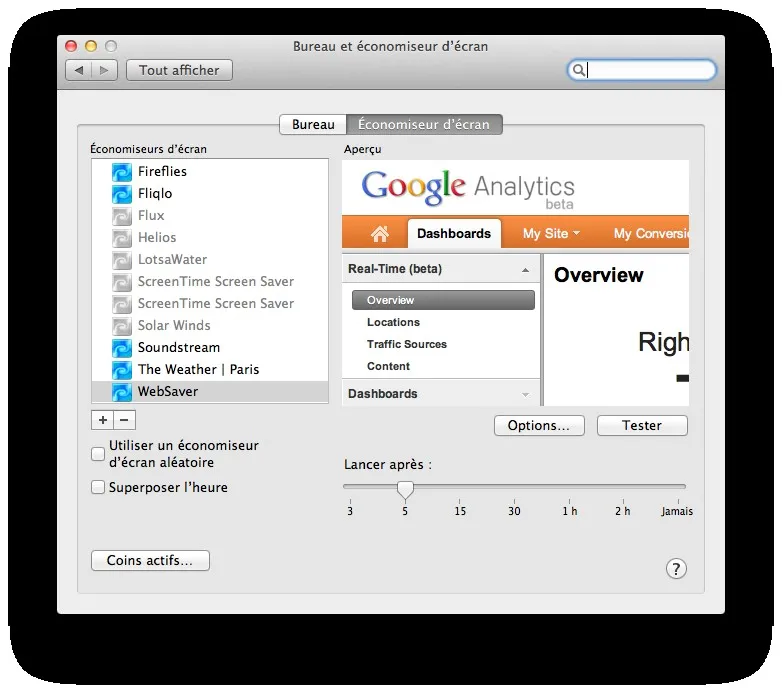 Faire un économiseur d'écran avec Google Analytics Real Time — photo 1