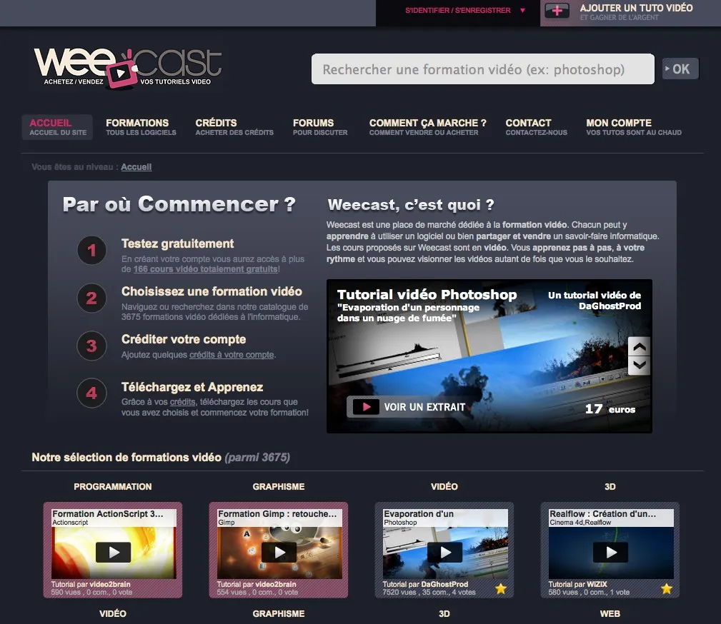homepage de weecast