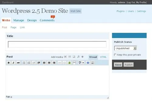wordpress 2.5