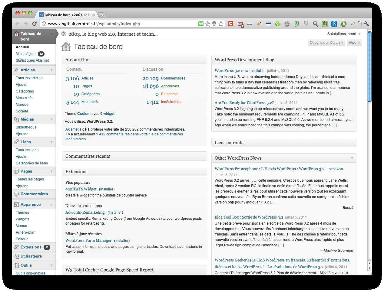 Wordpress 3.2 les nouveautés — photo 1
