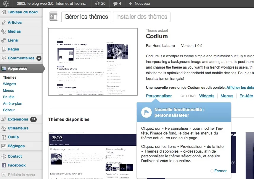 Wordpress 3.4 les nouveautés en vidéo — photo 1