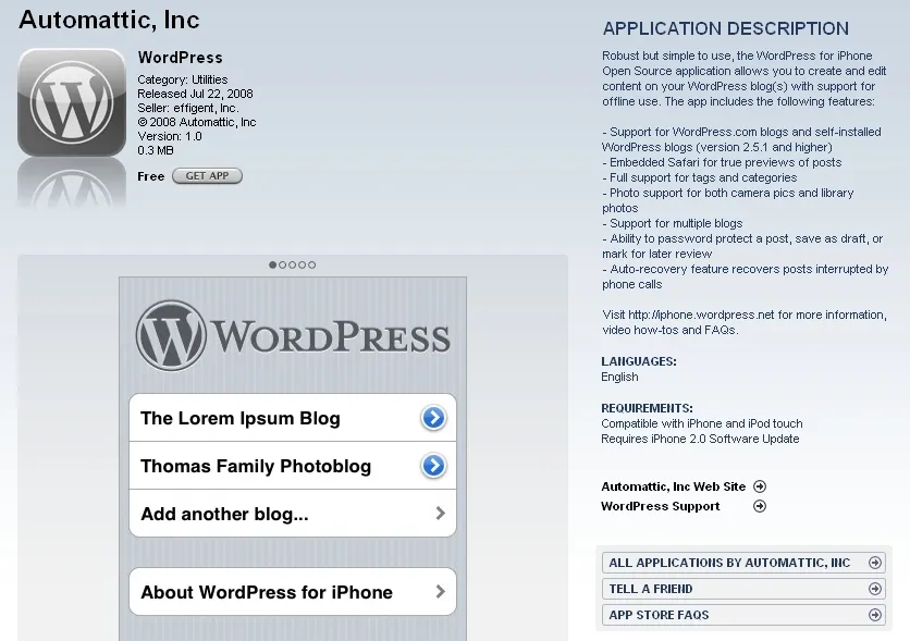 wordpress-iphone-app-2 L'application Wordpress pour l'Iphone disponible sur itunes — photo 1