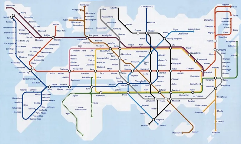 worldmap La représentation sous la forme d'un plan de métro pour simplier des concepts — photo 7