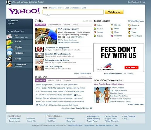 Yahoo vers la simplification de la page d'accueil — photo 2